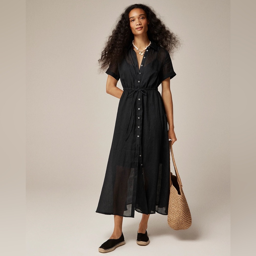 J.Crew Tall Cerise shirt-dress in ramie CL094